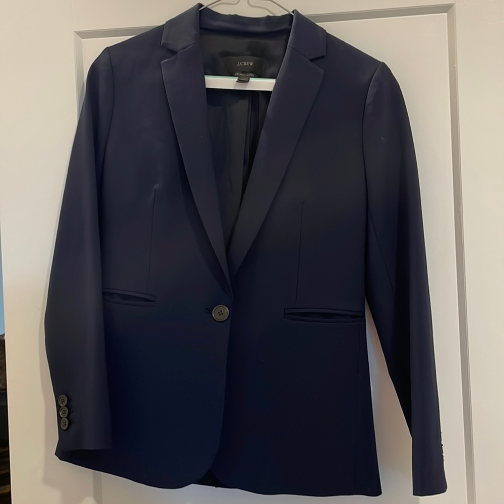 J. Crew Wool Blazer Navy Size 00P